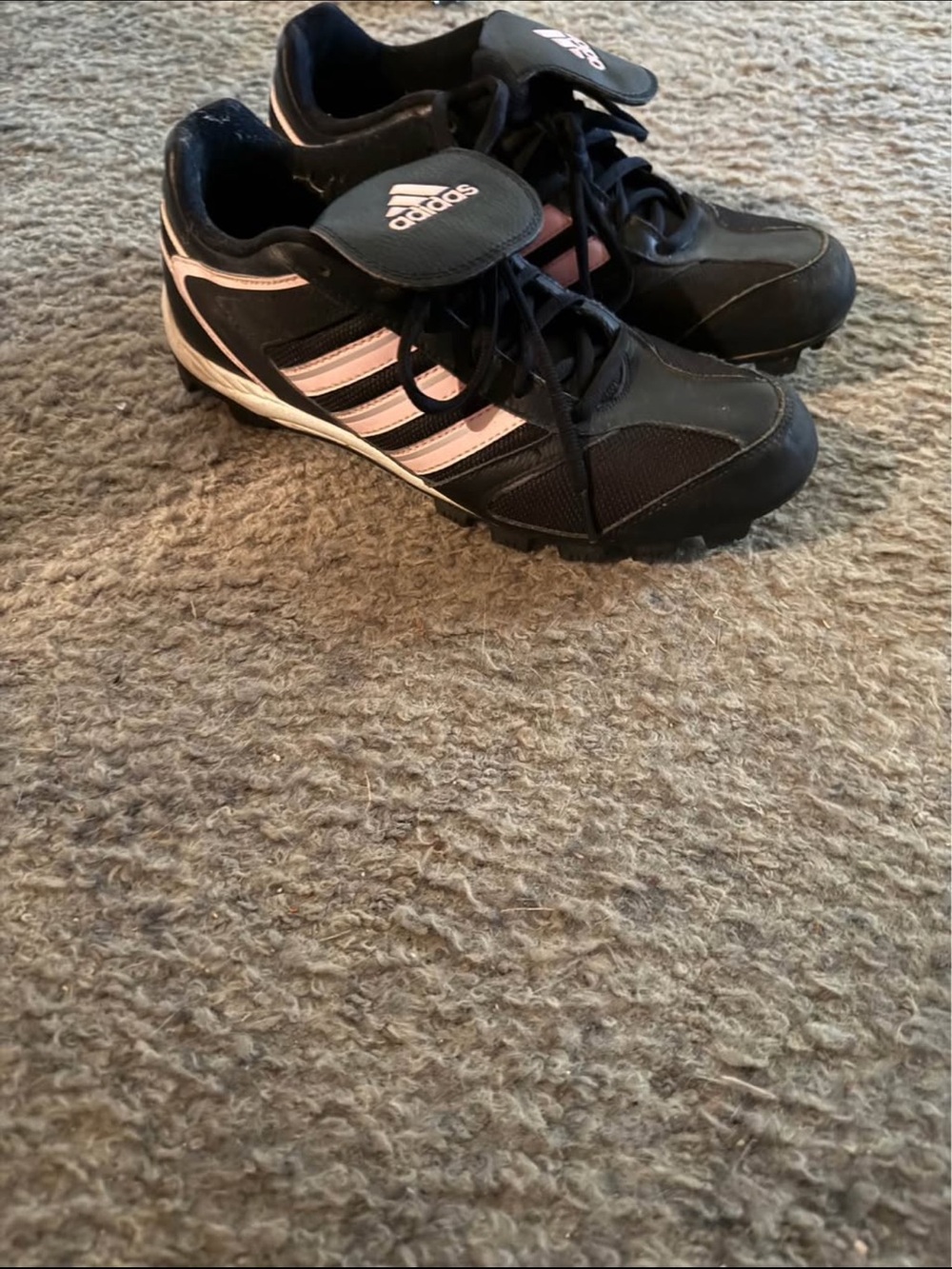 adidas Black Sneakers with Pink Three-Stripes